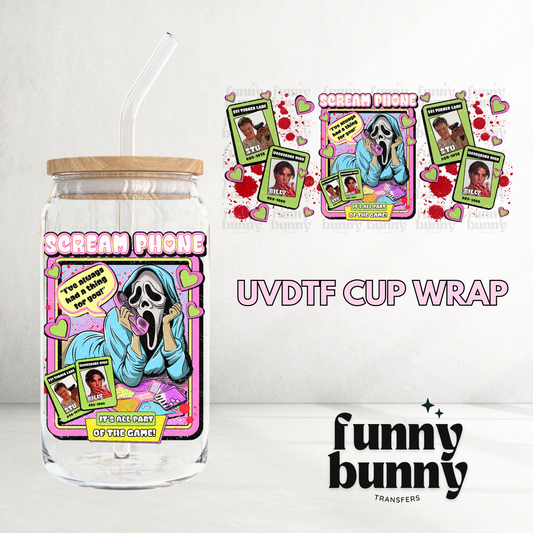 Scream Phone -  16oz UVDTF Cup Wrap