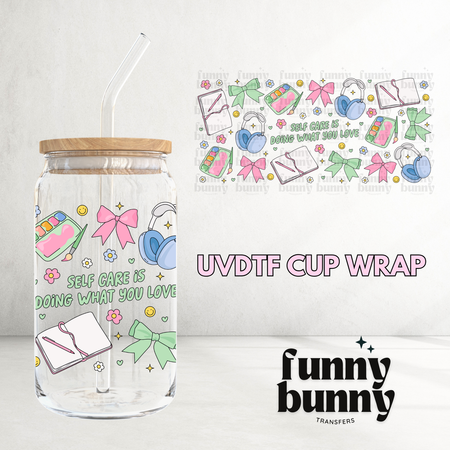 Self Care Cozy Nights  - 16oz UVDTF Cup Wrap