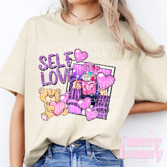 Self Love Teddy Heart - DTF Transfer