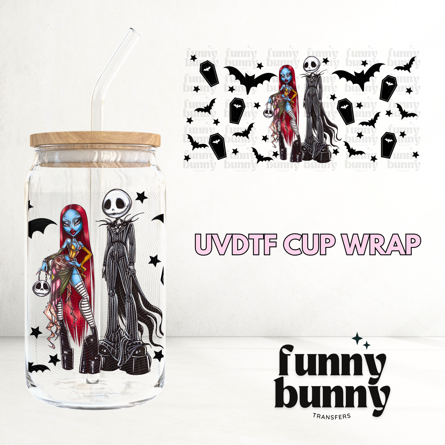 NBC Spooky Couple - 16oz UVDTF Cup Wrap