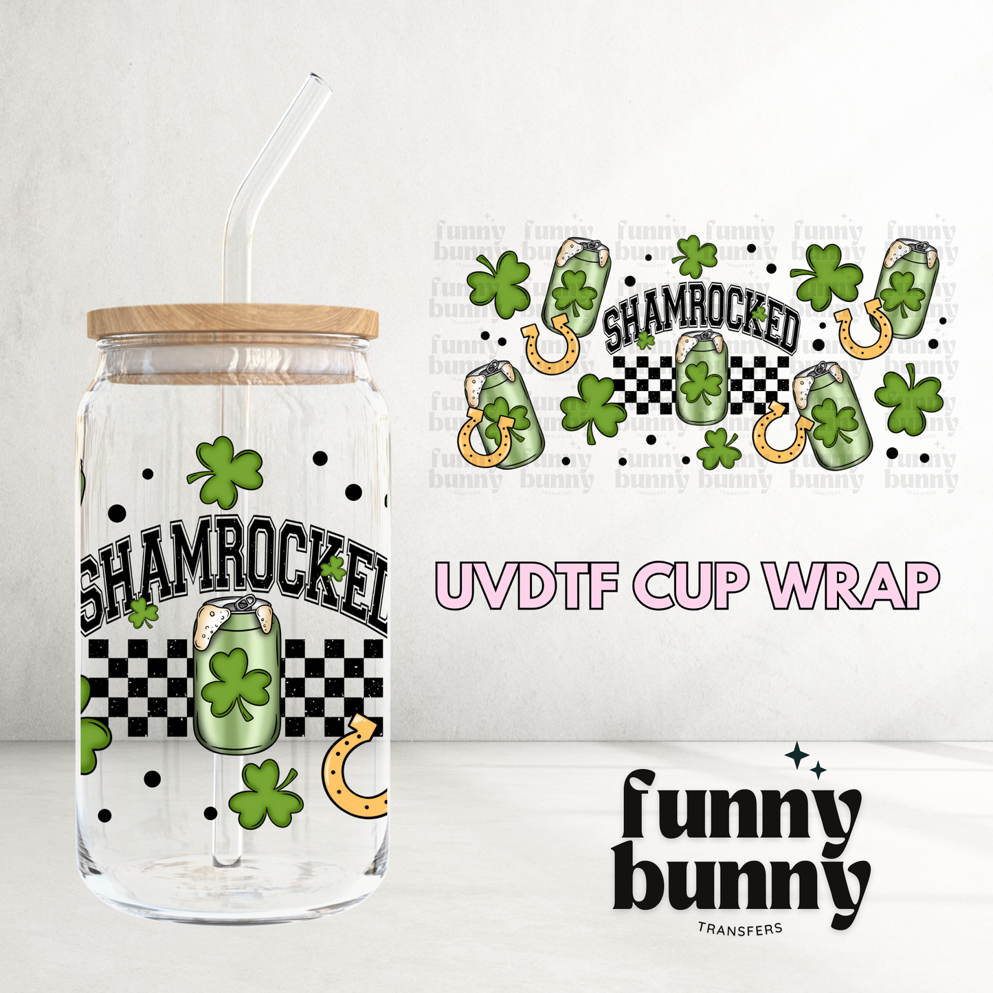 Shamrocked - 16oz UVDTF Cup Wrap