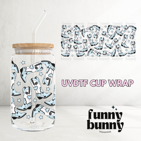 Short N Sweet Cowgirl Blue - 16oz UVDTF Cup Wrap