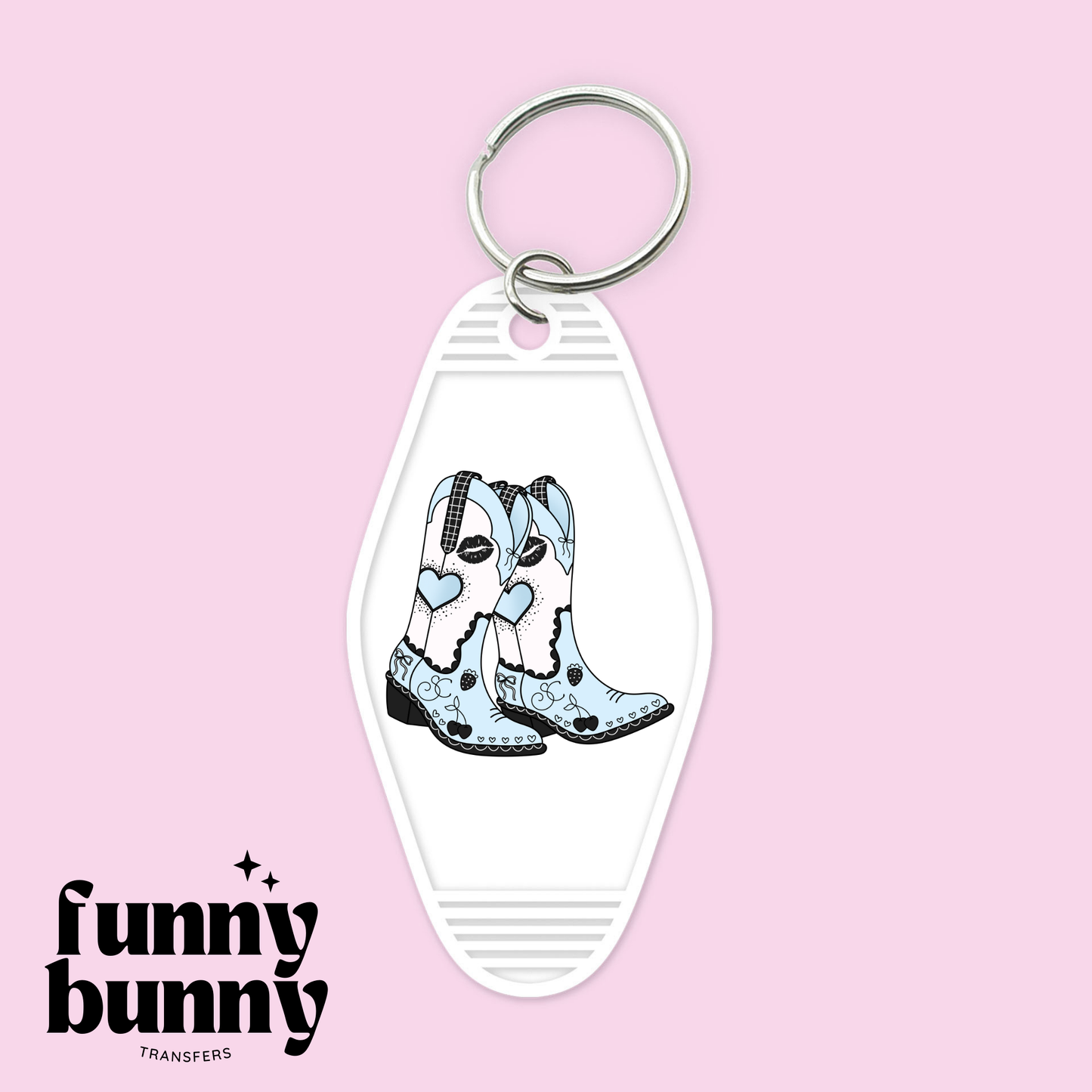 Short N Sweet Cowgirl Blue I- Motel Keychain