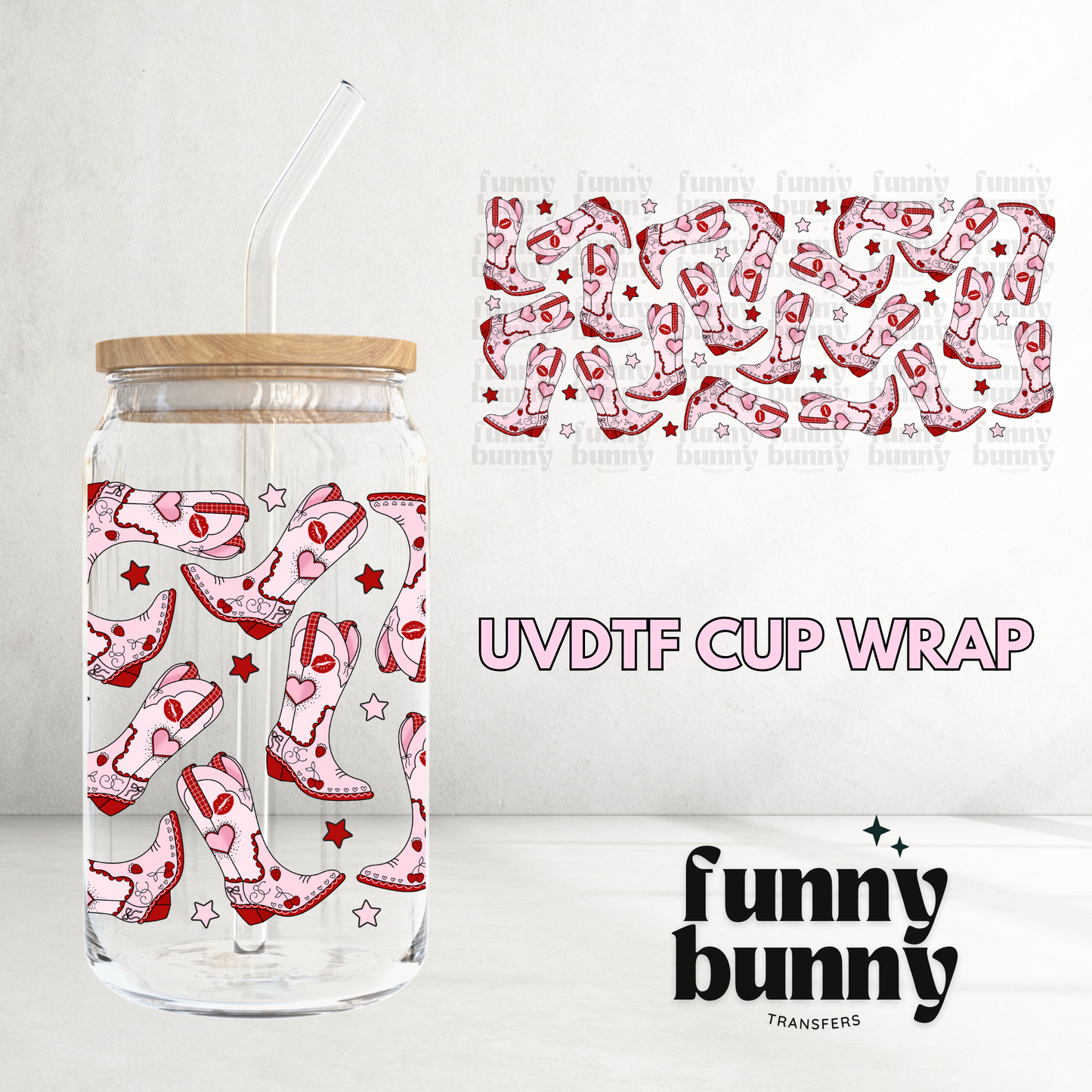 Short N Sweet Cowgirl Pink - 16oz UVDTF Cup Wrap