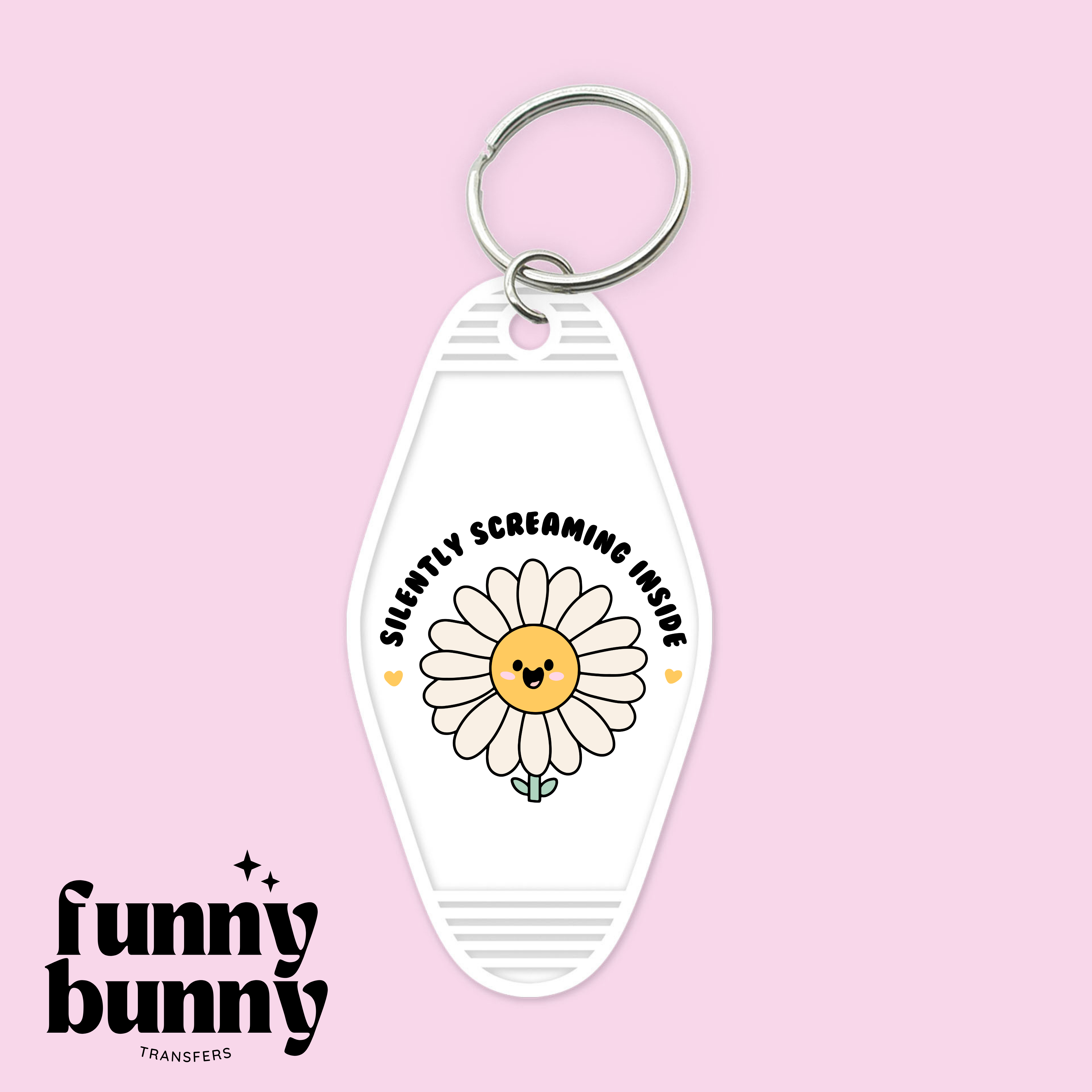 Silently Screaming - Motel Keychain – Funny Bunny Transfers