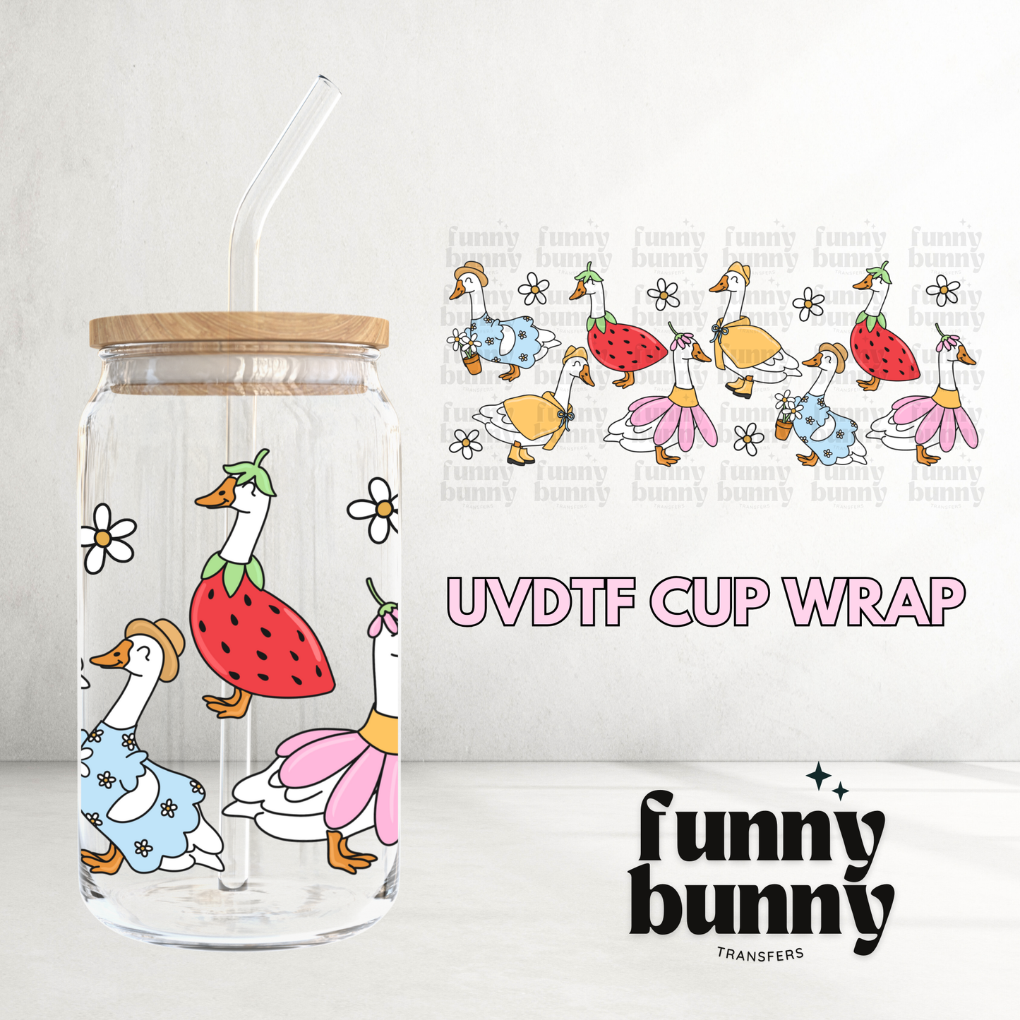 Silly Goose Cuties - 16oz UVDTF Cup Wrap