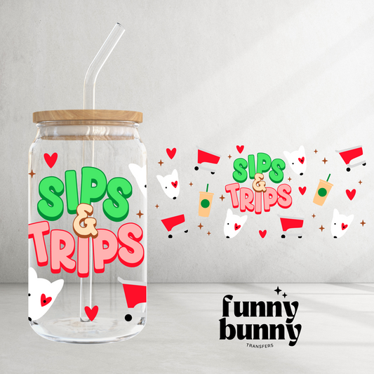 Sips and Trips - 16oz UVDTF Cup Wrap
