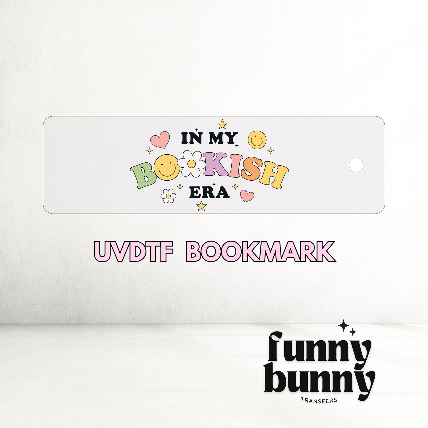 Smiley Bookish Era - UVDTF Bookmark Decal