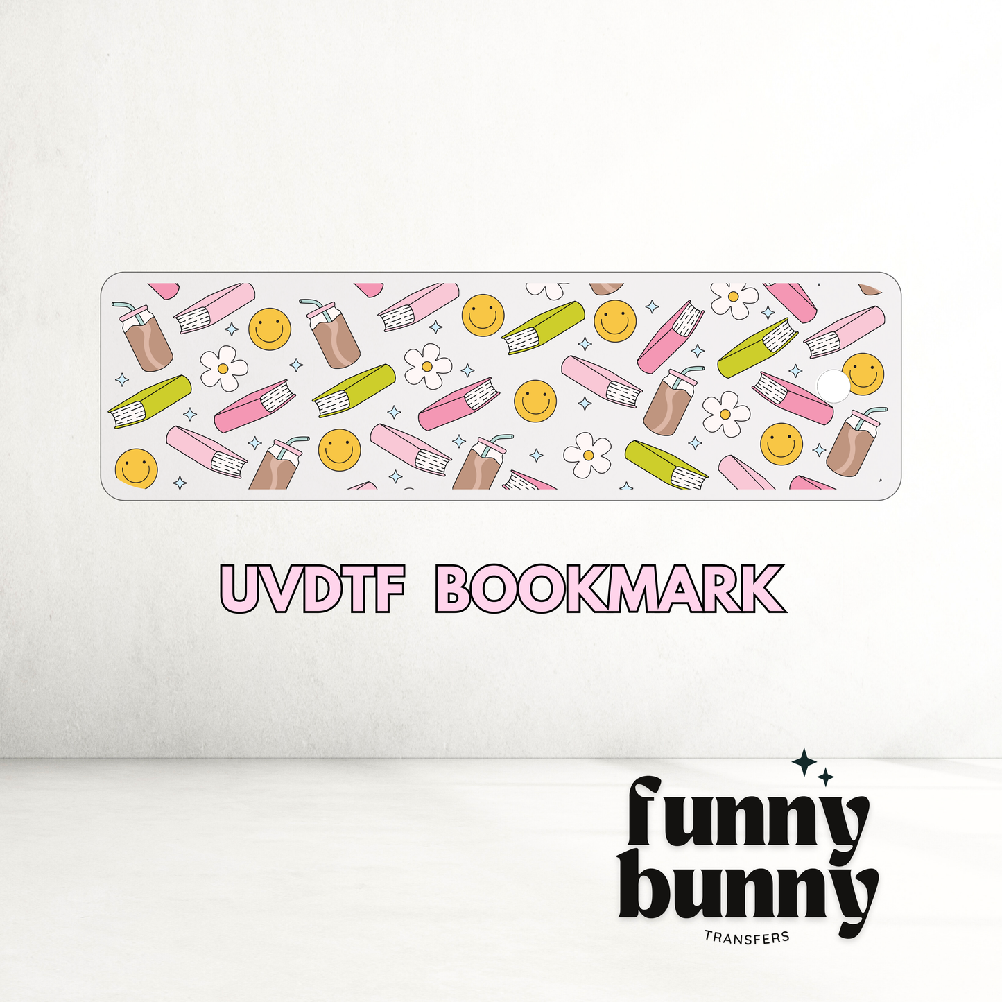 Smiley Books - UVDTF Bookmark Decal