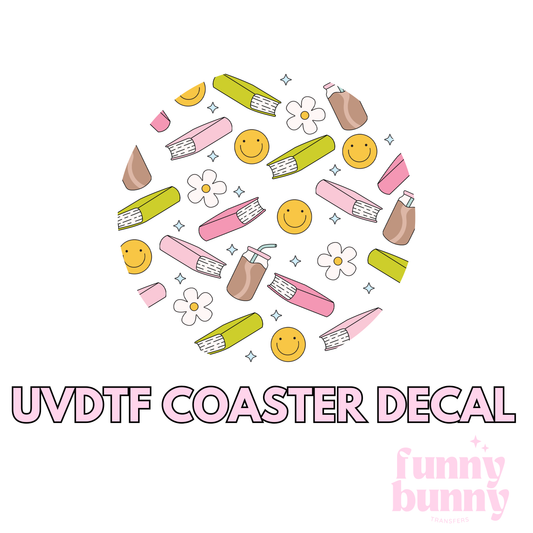 Smiley Books  - UVDTF Coaster