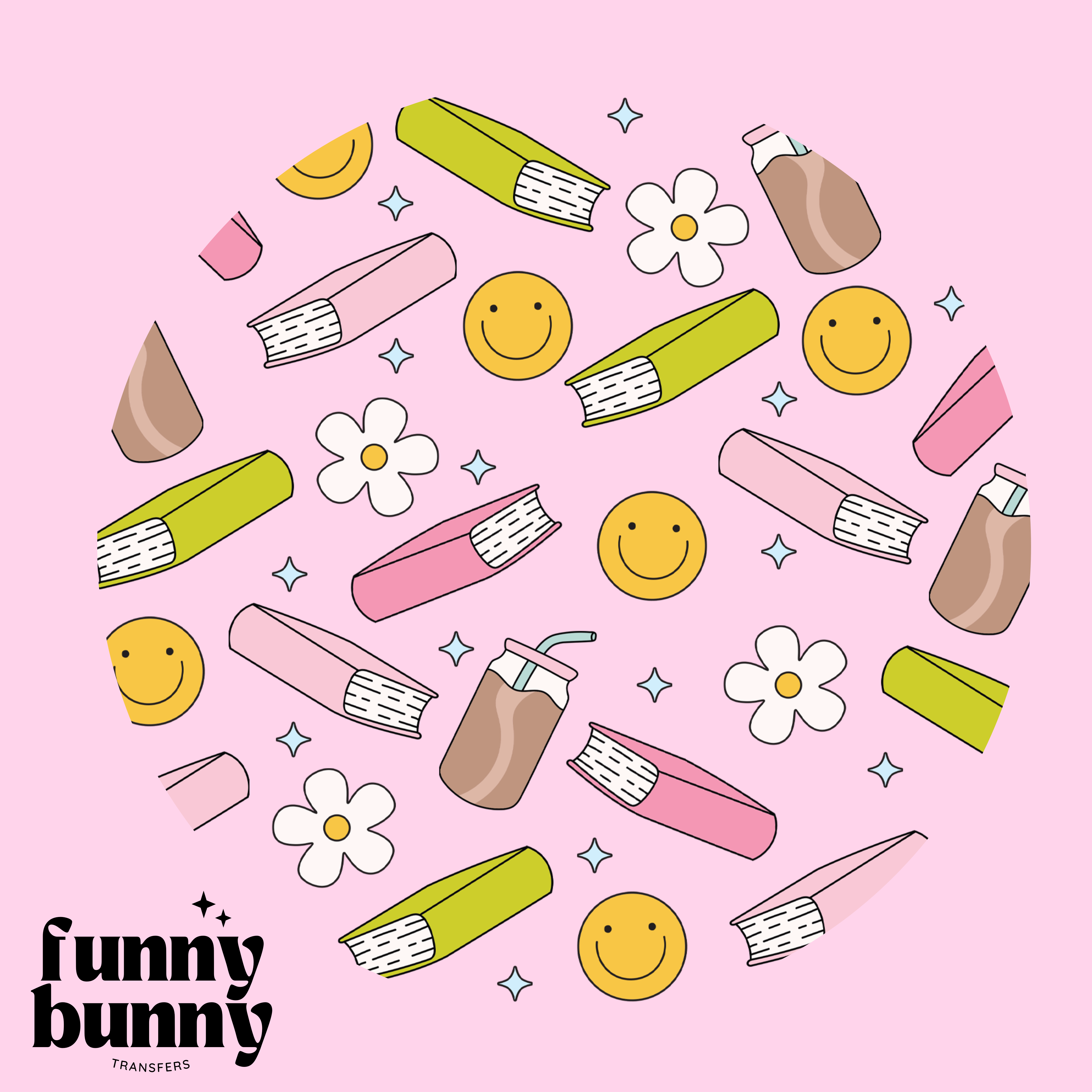 Smiley Books - UVDTF Lid Decal – Funny Bunny Transfers