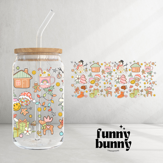 Smiley Disco Lights Exclusive - 16oz UVDTF Cup Wrap