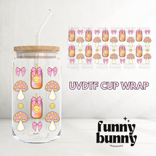 Smiley Mush Bow - 16oz UVDTF Cup Wrap