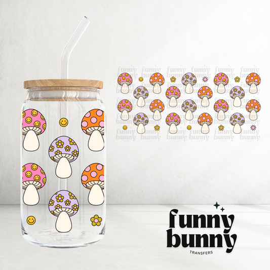 Smiley Mushies - 16oz UVDTF Cup Wrap