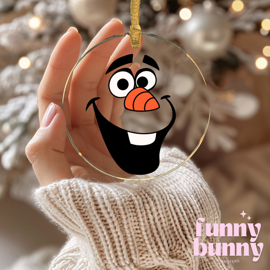 Smiley Snowman - UVDTF Ornament Decal