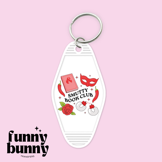 Smutty Book Club Girlie - Motel Keychain