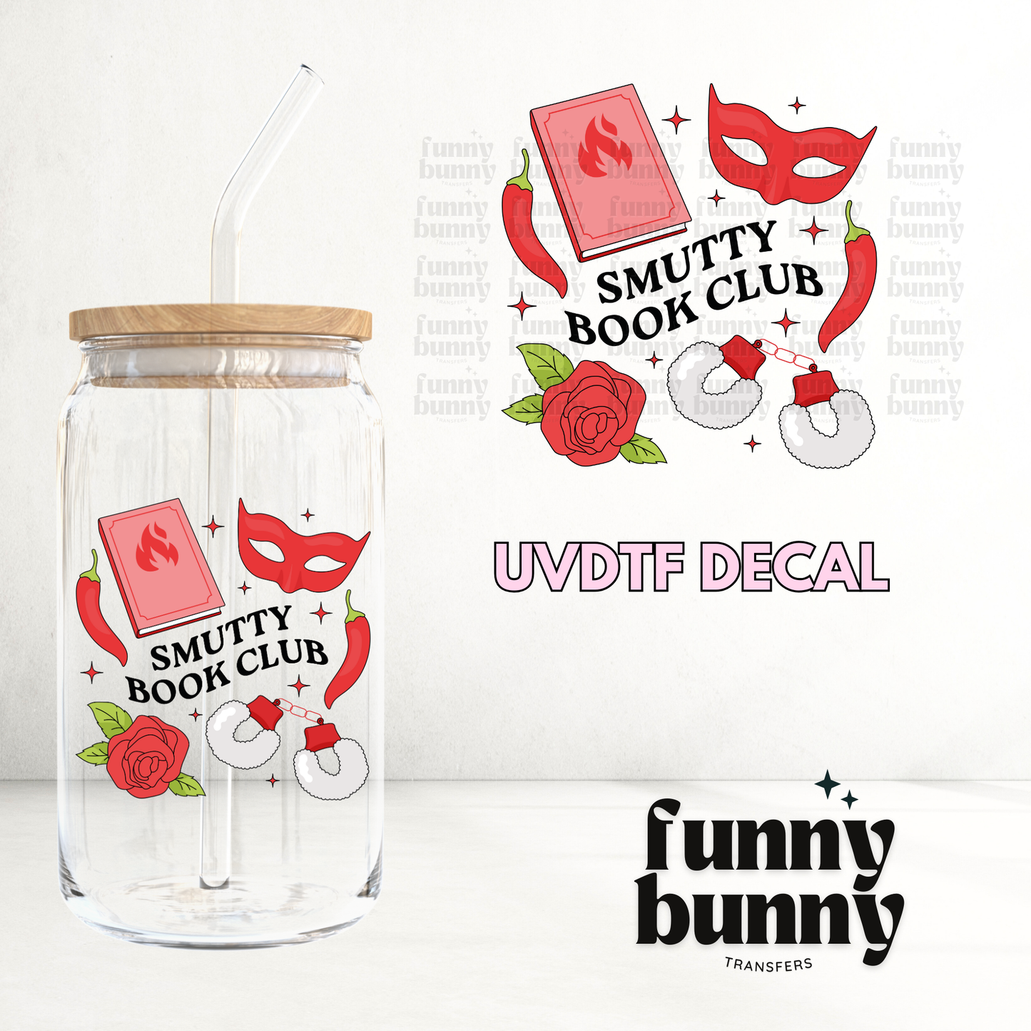 Smutty Book Club Girlie - UVDTF Decal