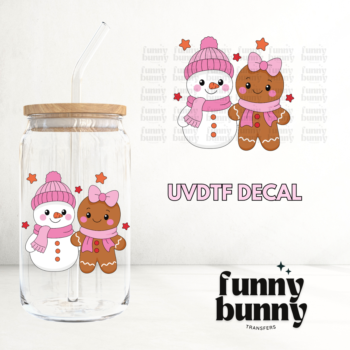 Snowman & Gingerbread Cuties - UVDTF Decal