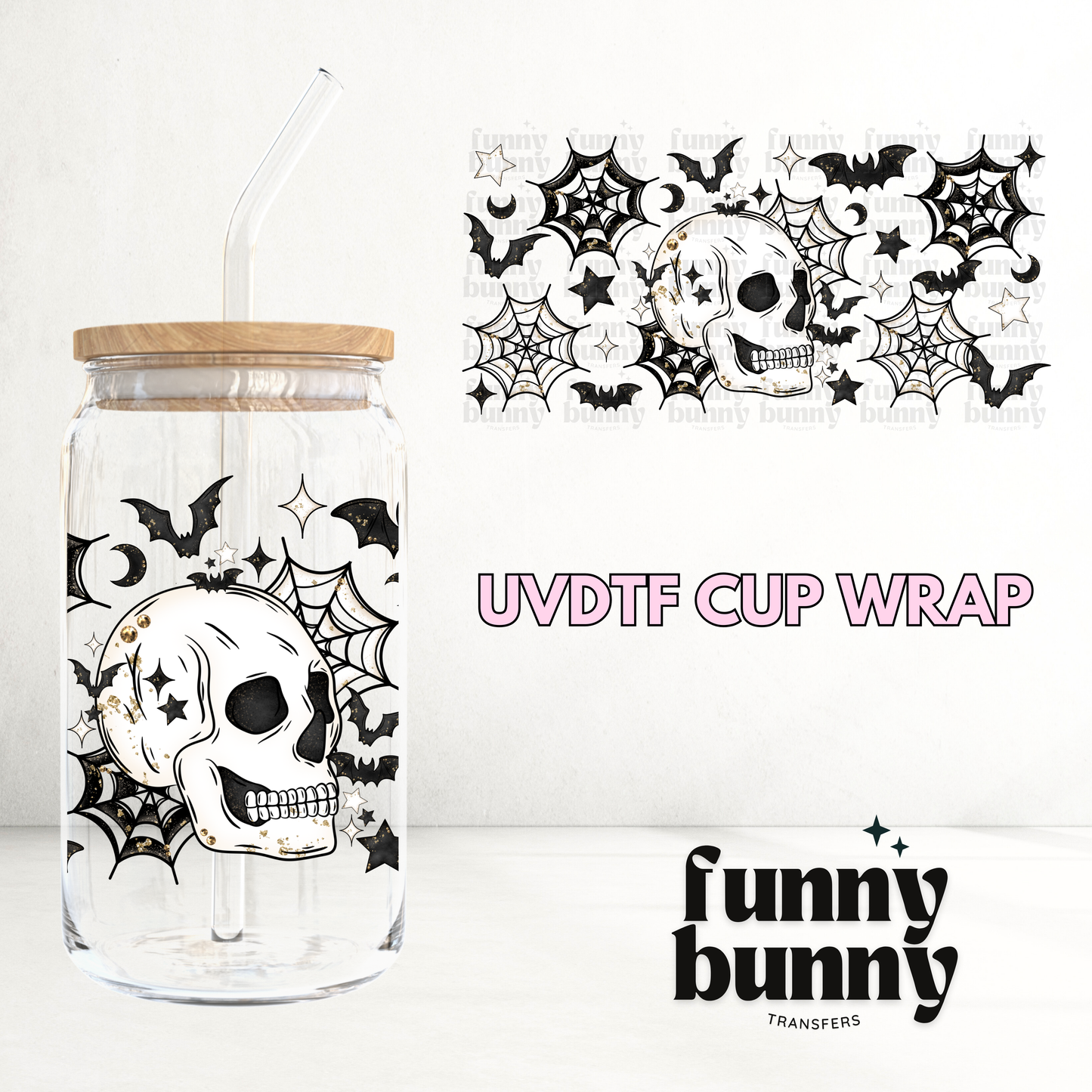 Spider Web Skellie - 16oz UVDTF Cup Wrap