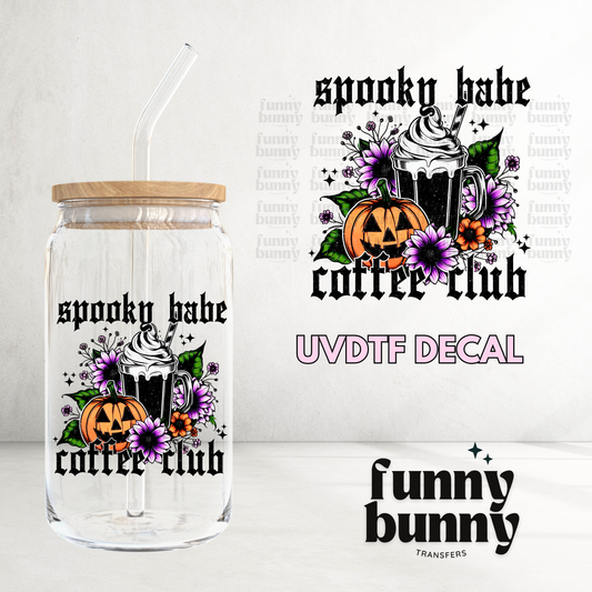 Spooky Babe Coffee Club - UVDTF Decal