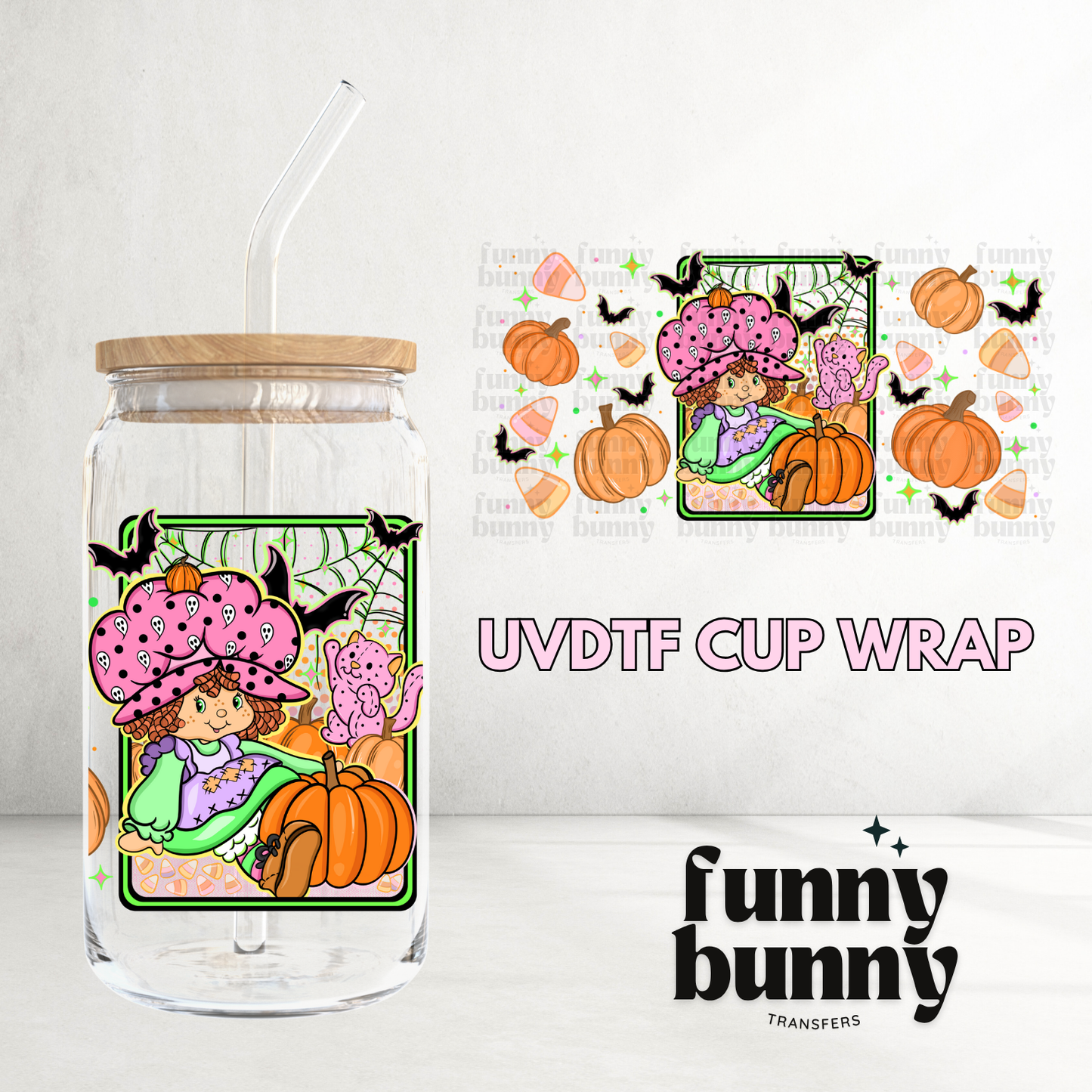 Spooky Berry Girl - 16oz UVDTF Cup Wrap