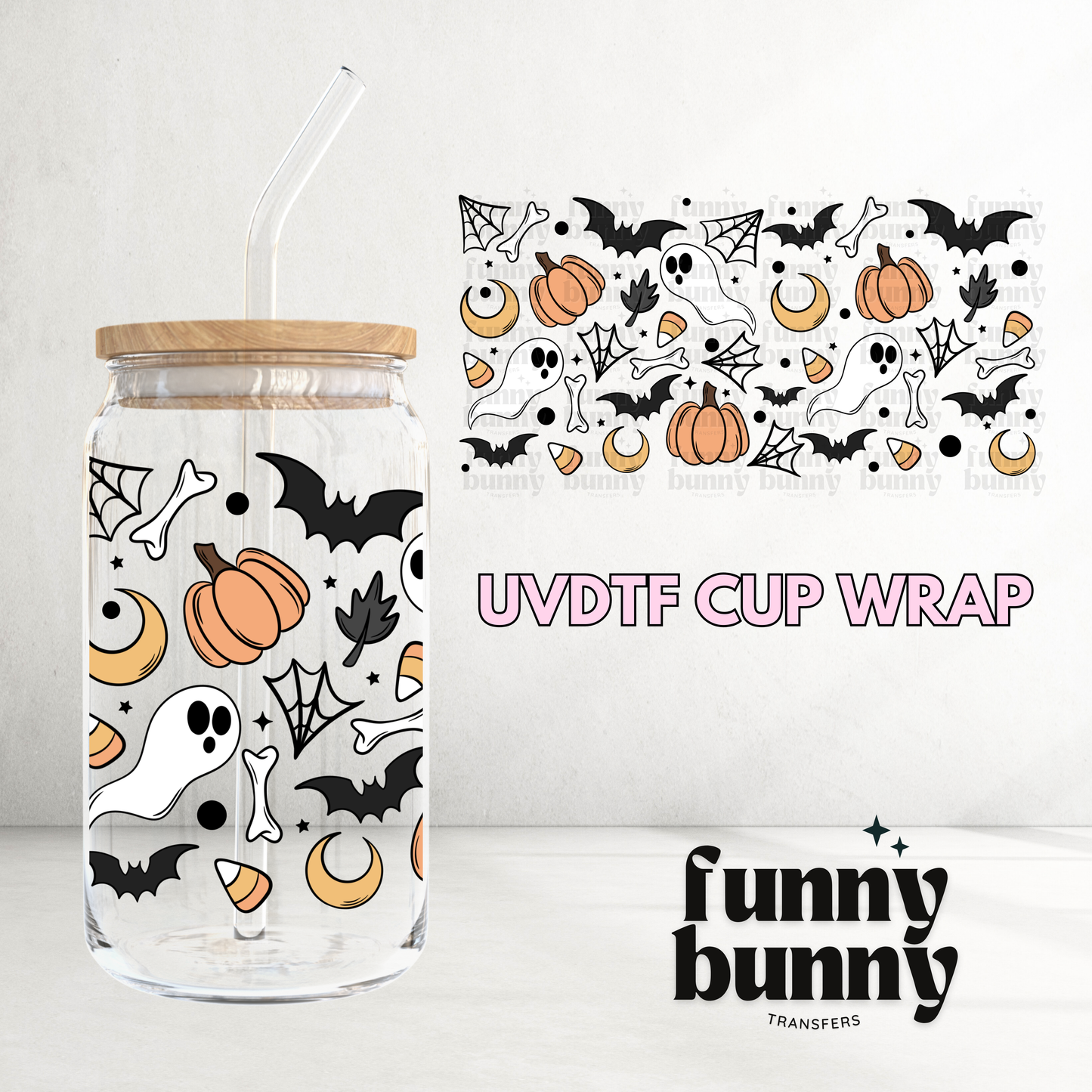 Spooky Bones - 16oz UVDTF Cup Wrap