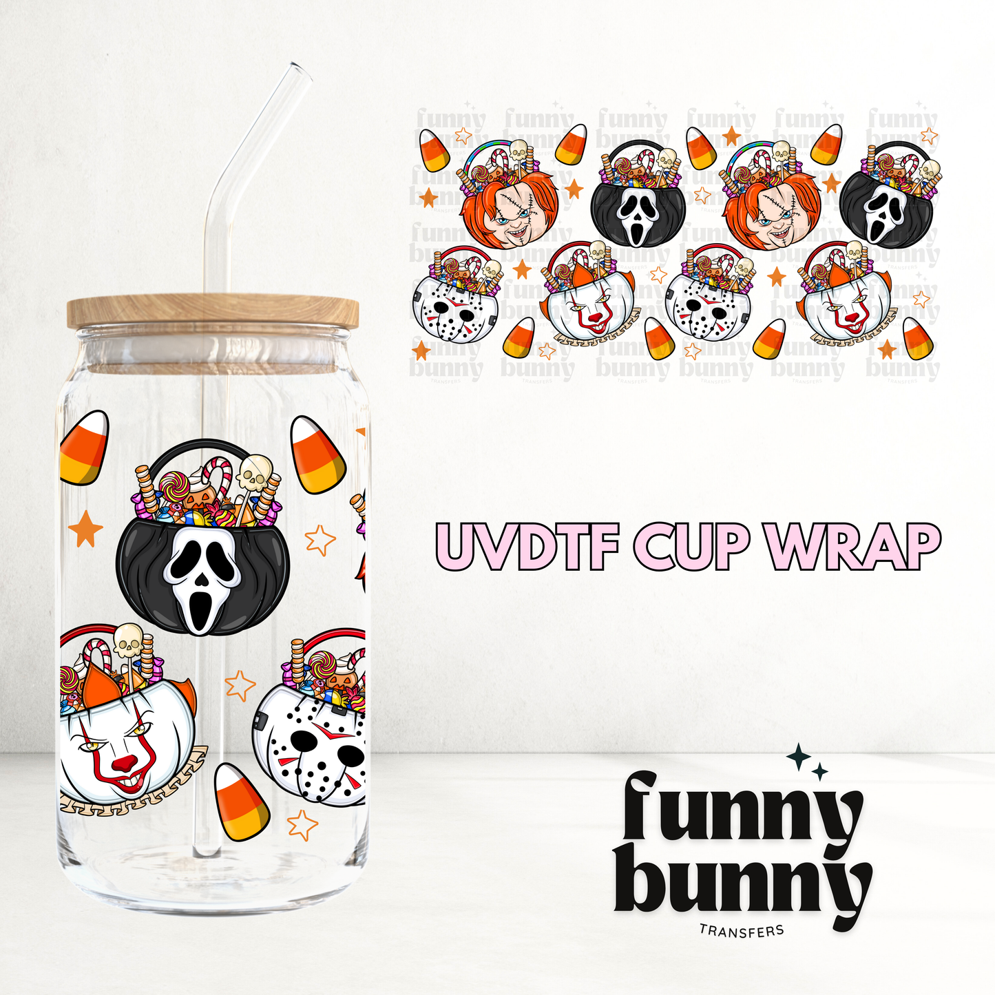 Spooky Buckets - 16oz UVDTF Cup Wrap