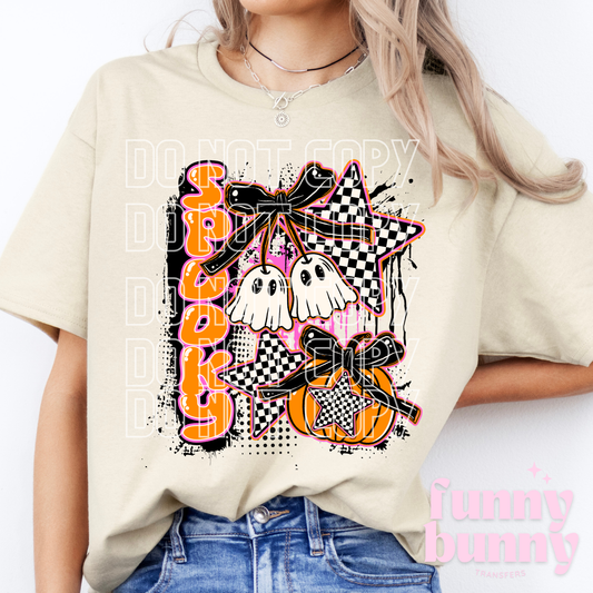Spooky Checkered Ghost - DTF Transfer