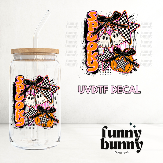 Spooky Checkered Ghost - UVDTF Decal