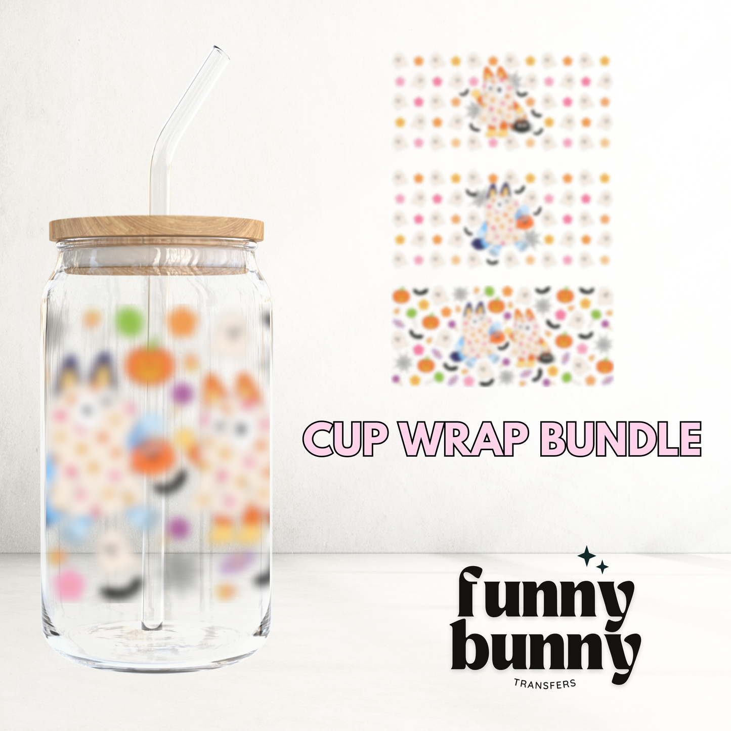 Spooky Dogs - UVDTF 16oz Cup Wrap Bundle