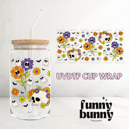 Spooky Flowers 2.0 - 16oz UVDTF Cup Wrap
