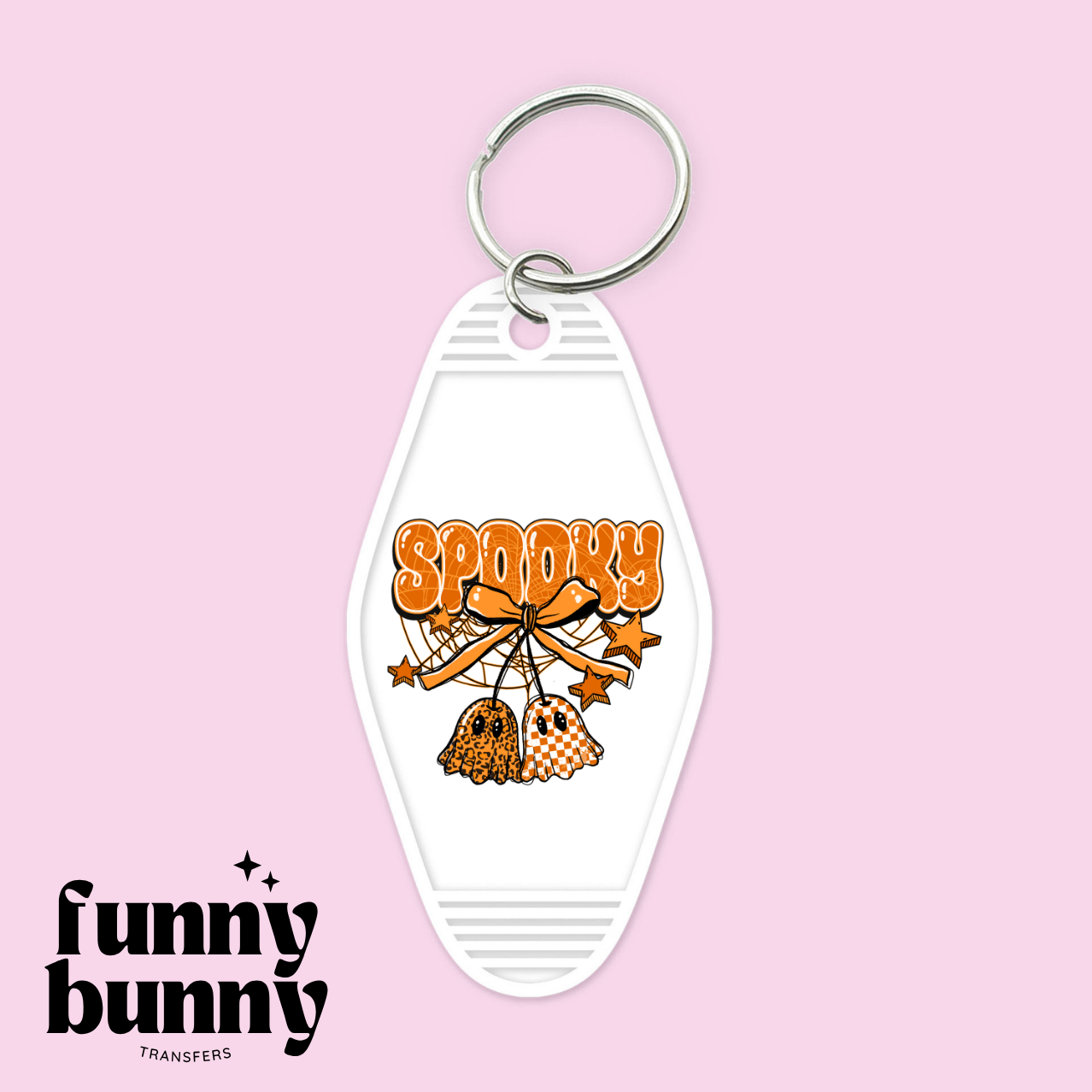 Spooky Ghost & Bow - Motel Keychain