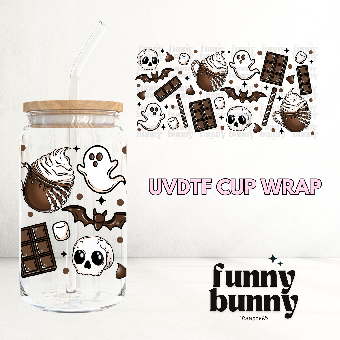 Spooky Hot Cocoa - 16oz UVDTF Cup Wrap