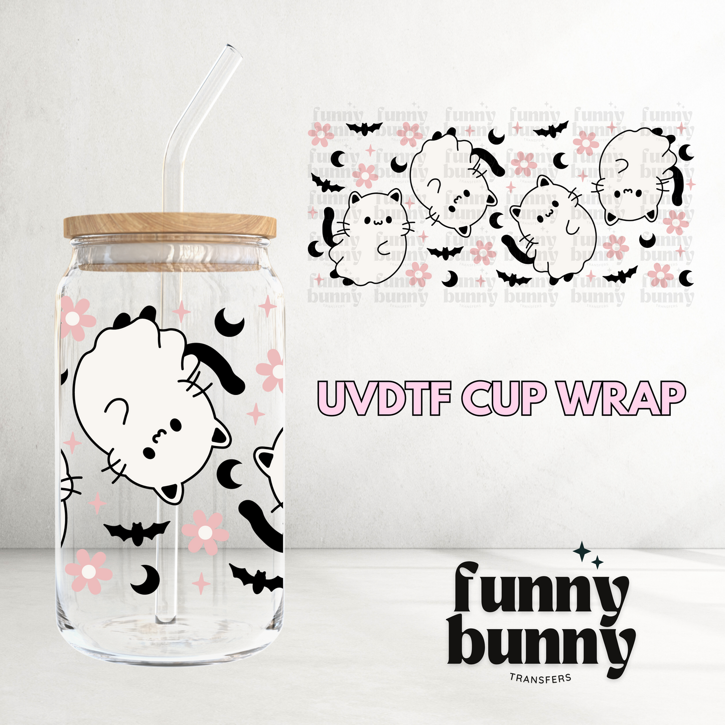 Spooky Kittens - 16oz UVDTF Cup Wrap