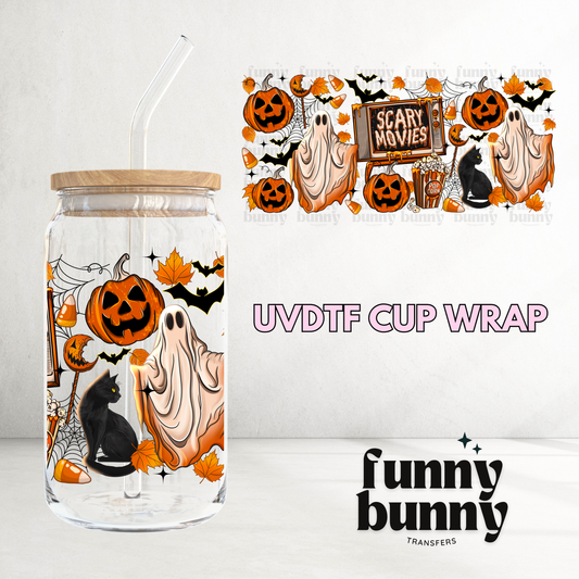 Spooky Movie Ghost - 16oz UVDTF Cup Wrap