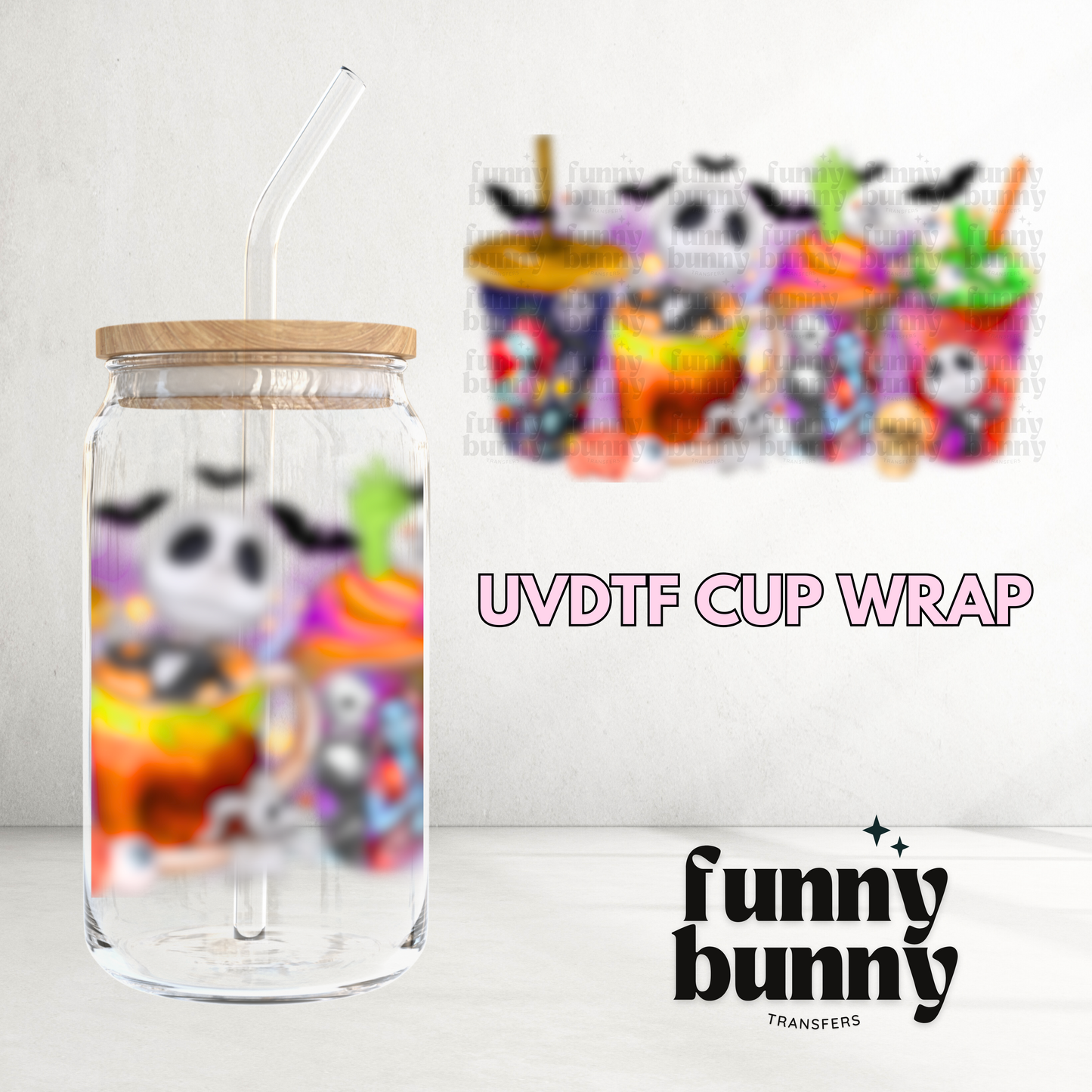 Spooky NBC Cups - 16oz UVDTF Cup Wrap