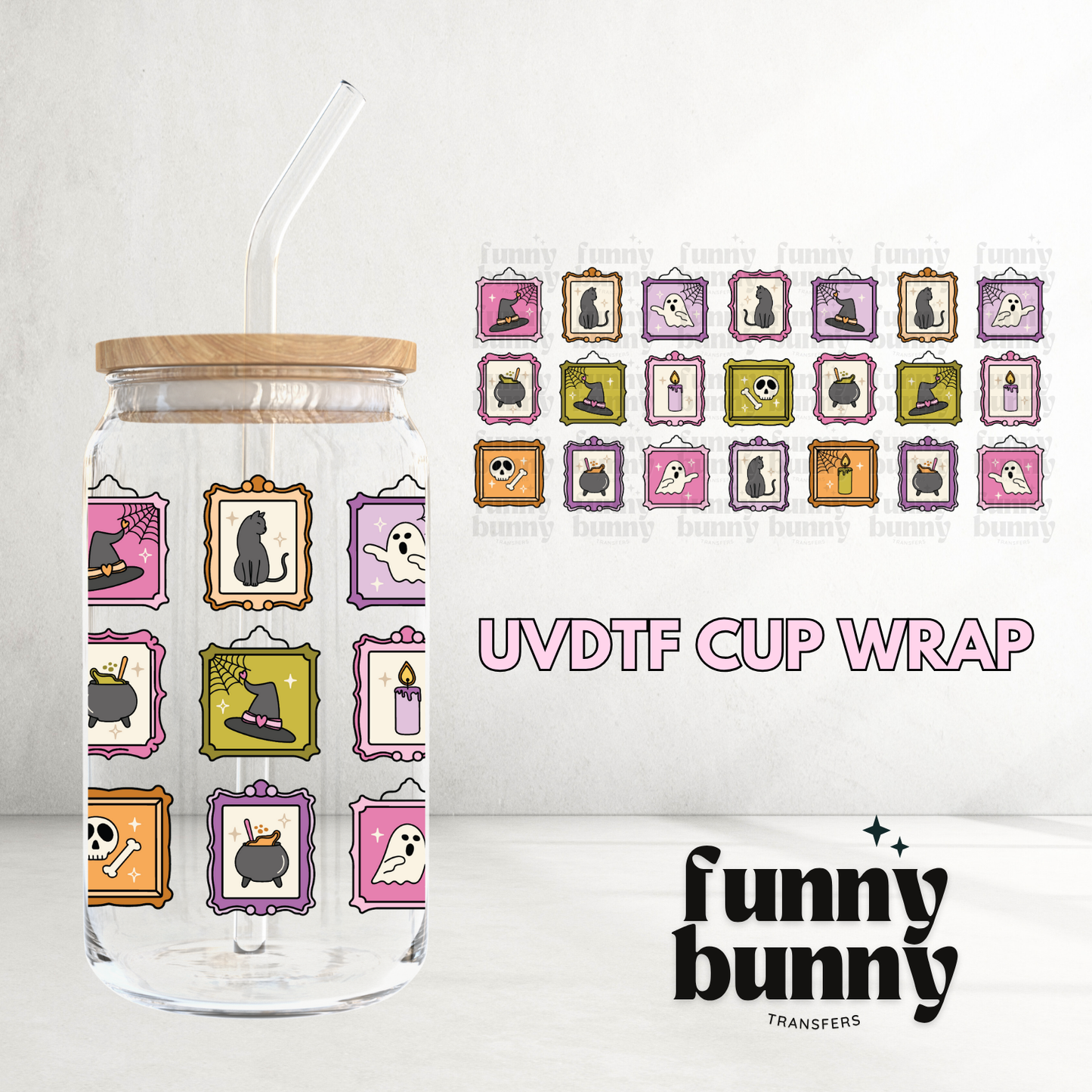 Spooky Pastel Frames - 16oz UVDTF Cup Wrap