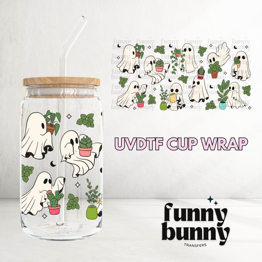 Spooky Ghostie Plants - 16oz UVDTF Cup Wrap