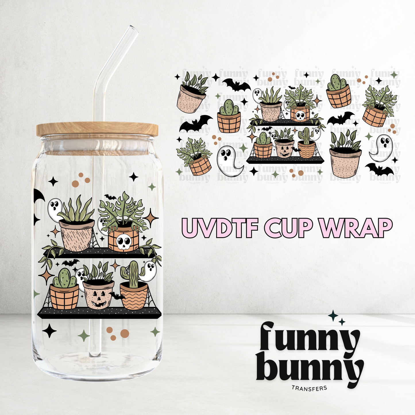 Spooky Plants - 16oz UVDTF Cup Wrap