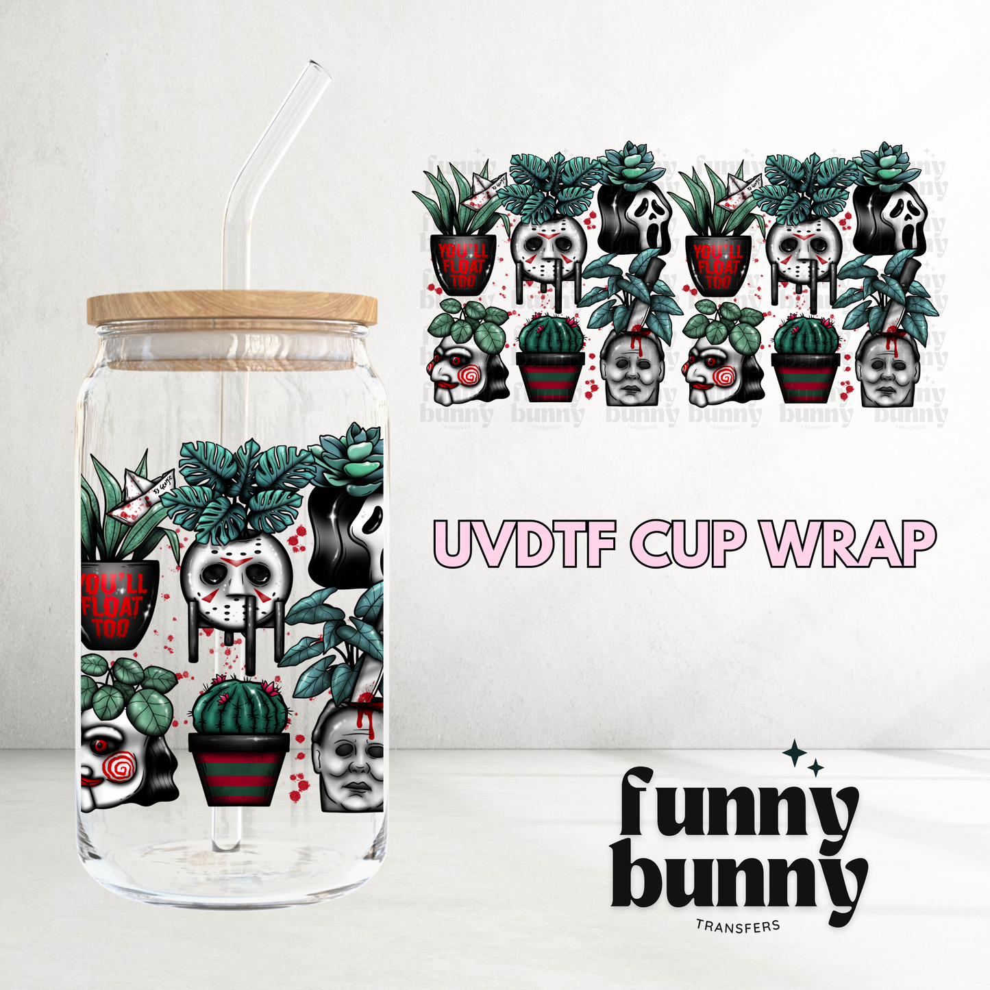 Horror Heads - 16oz UVDTF Cup Wrap