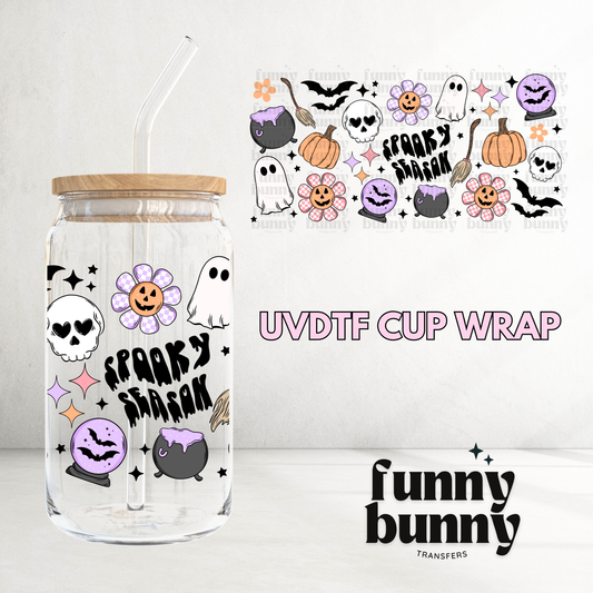 Spooky Season Doodle - 16oz UVDTF Cup Wrap
