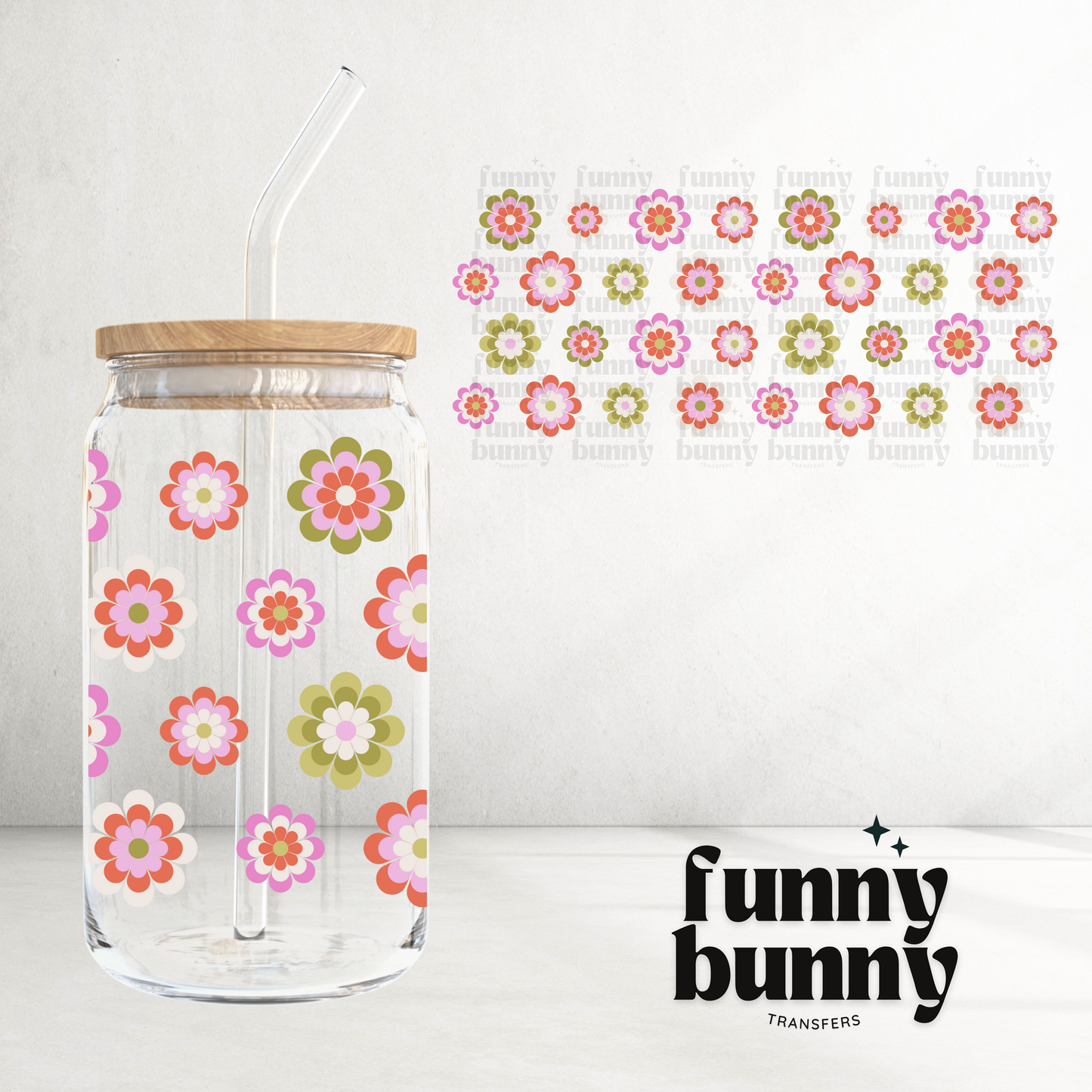 Spring Colorful Flowers -  16oz UVDTF Cup Wrap