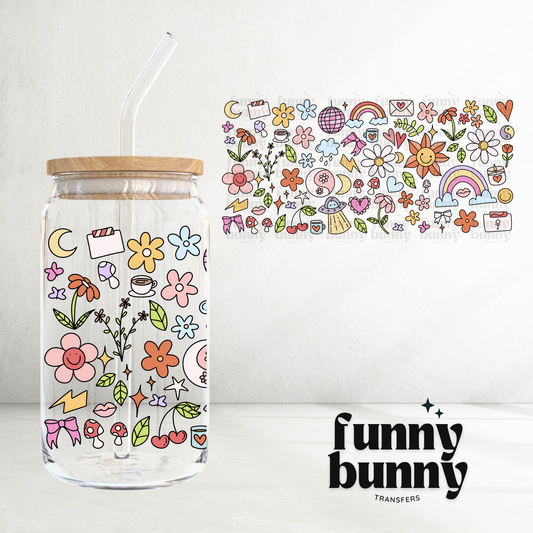 Spring Doodle - 16oz UVDTF Cup Wrap