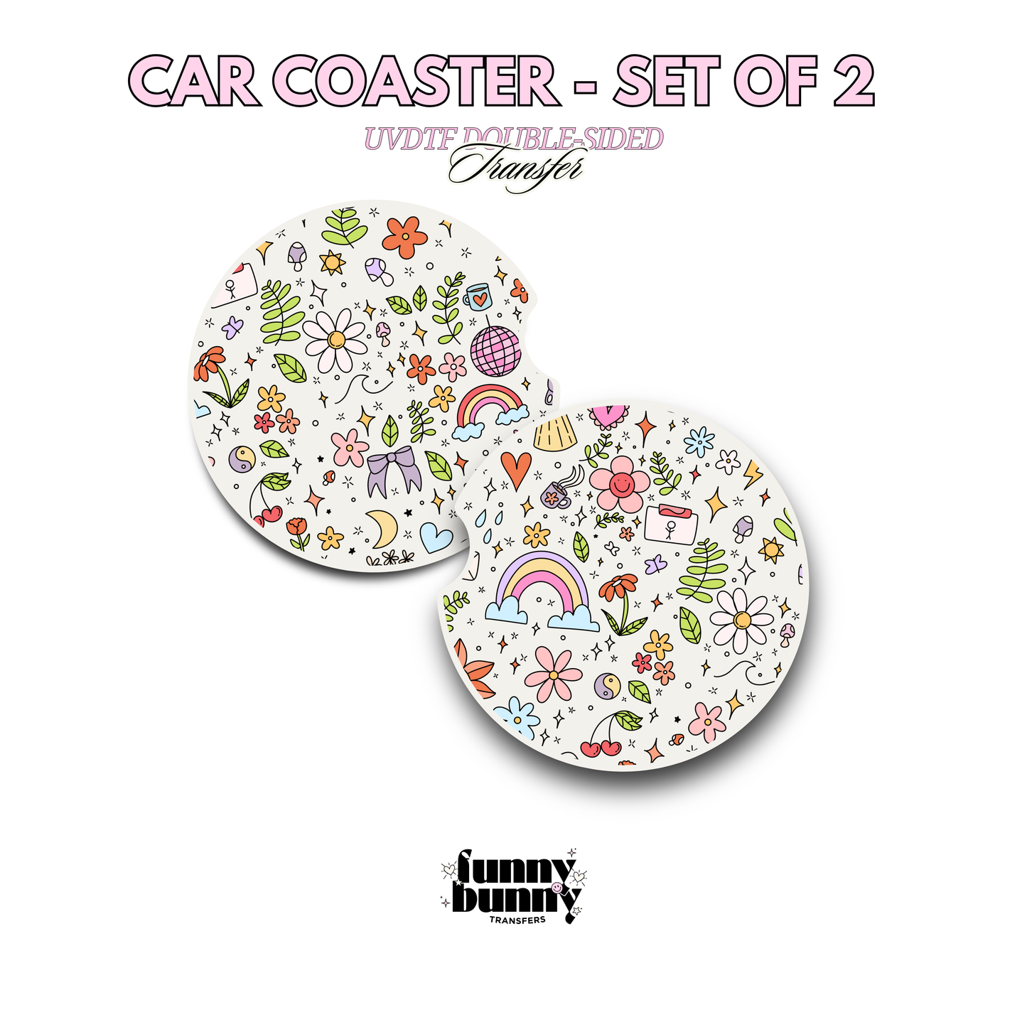 Spring Doodle - UVDTF Coaster