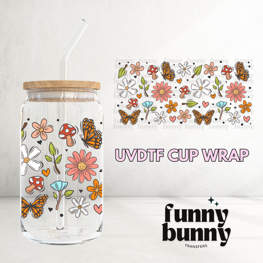 Spring Floral Butterflies - 16oz UVDTF Cup Wrap