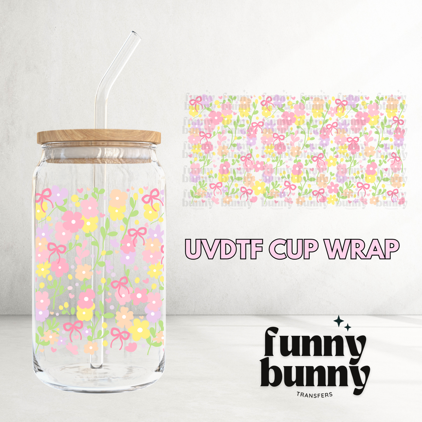 Spring Floral Garden - 16oz UVDTF Cup Wrap