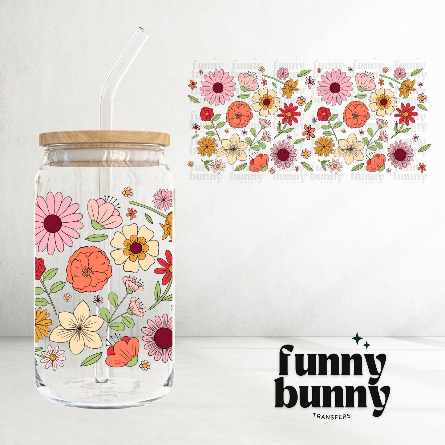 Spring Flowers - 16oz UVDTF Cup Wrap