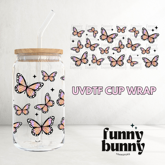 Spring Lavender Butterflies - 16oz UVDTF Cup Wrap