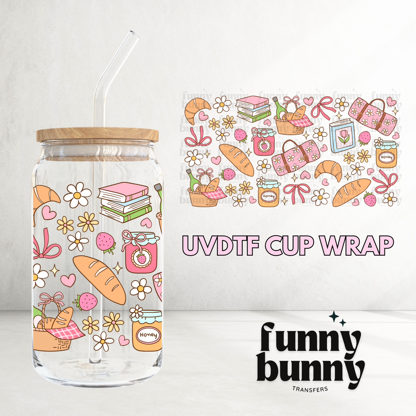 Spring Picnic - 16oz UVDTF Cup Wrap
