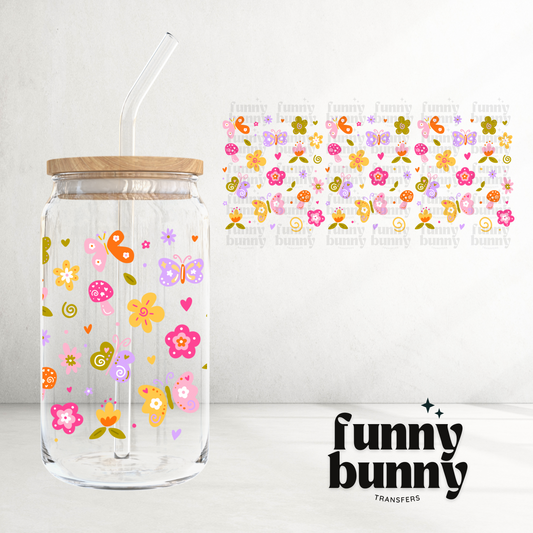 Spring Retro Field -  16oz UVDTF Cup Wrap